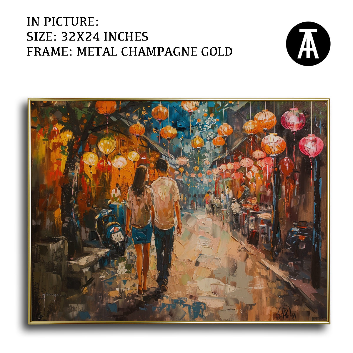 Artwork in Light Brown Frame