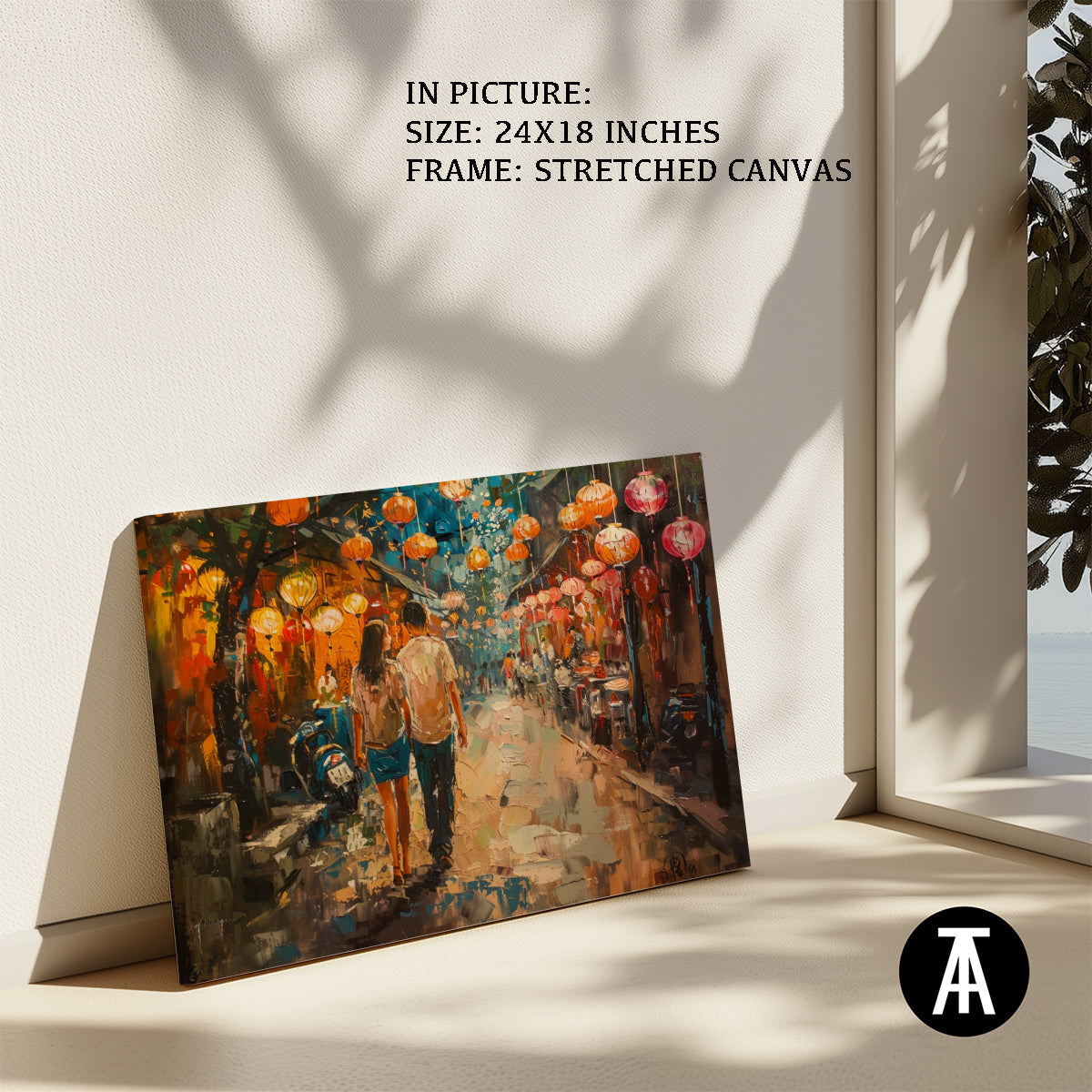 Artwork in Natural Wood Frame