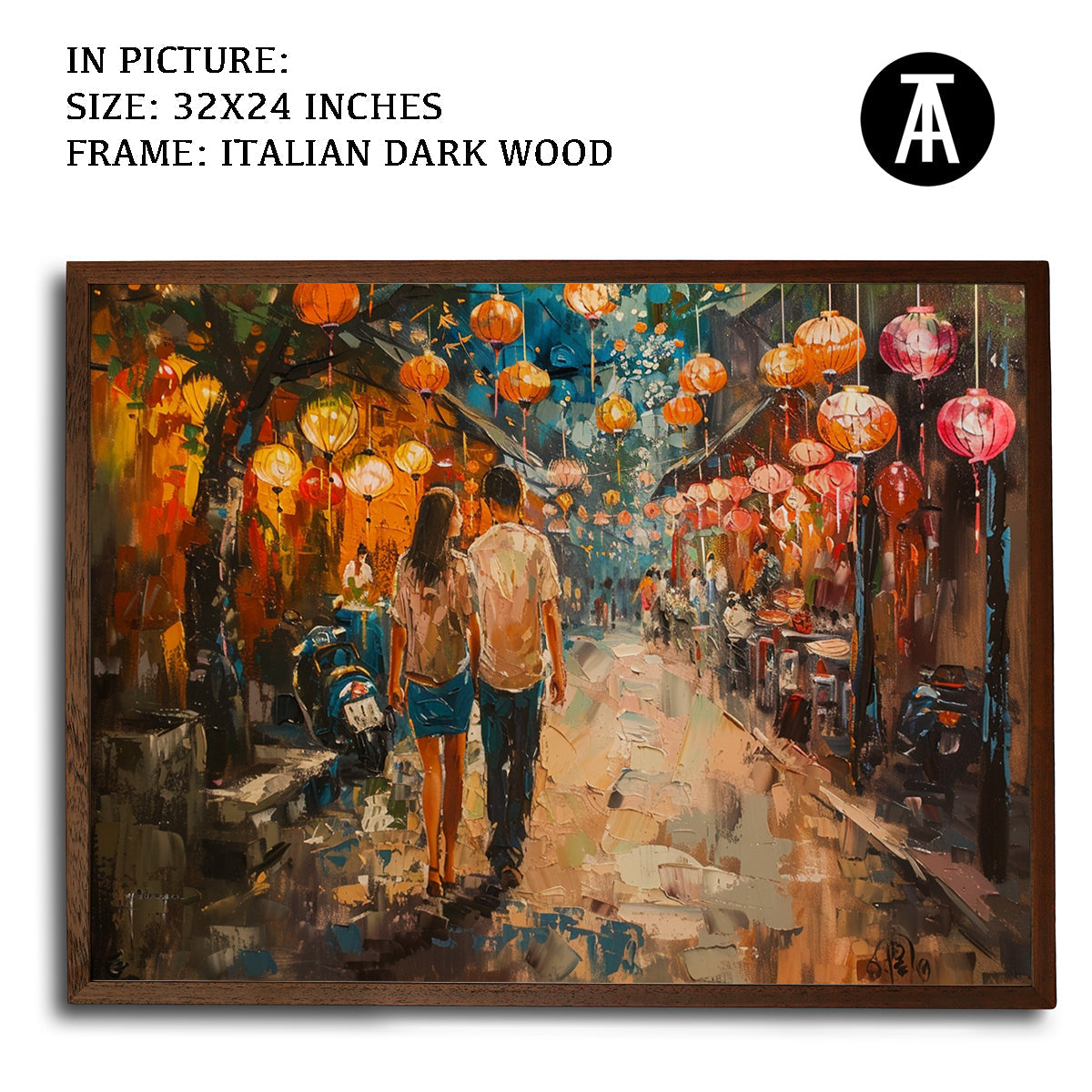 Artwork in Dark Wood Frame