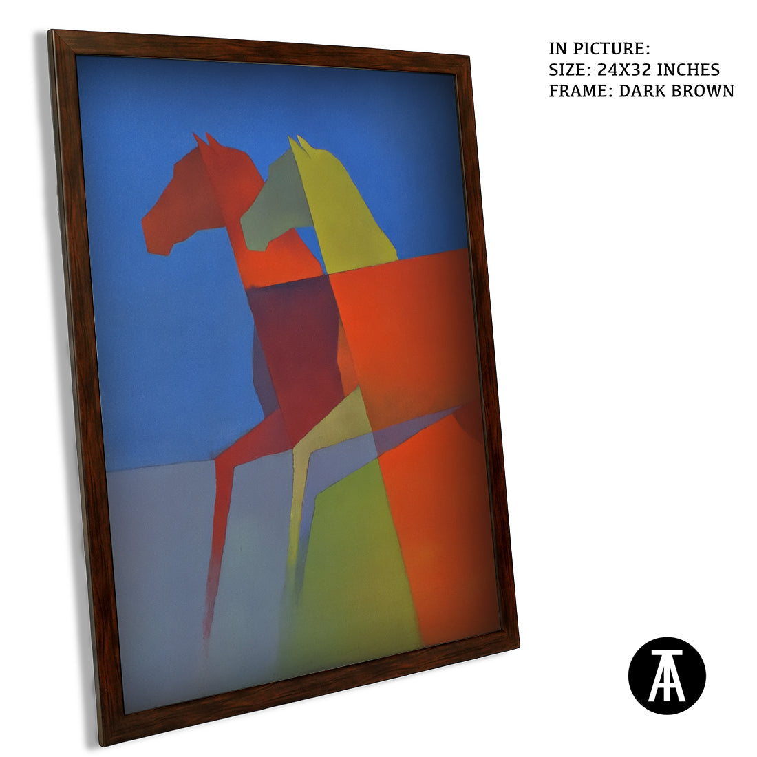 Artwork in Dark Brown Frame