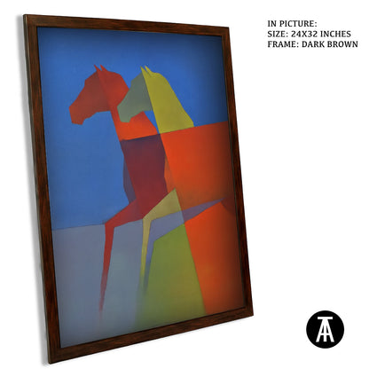 Artwork in Dark Brown Frame