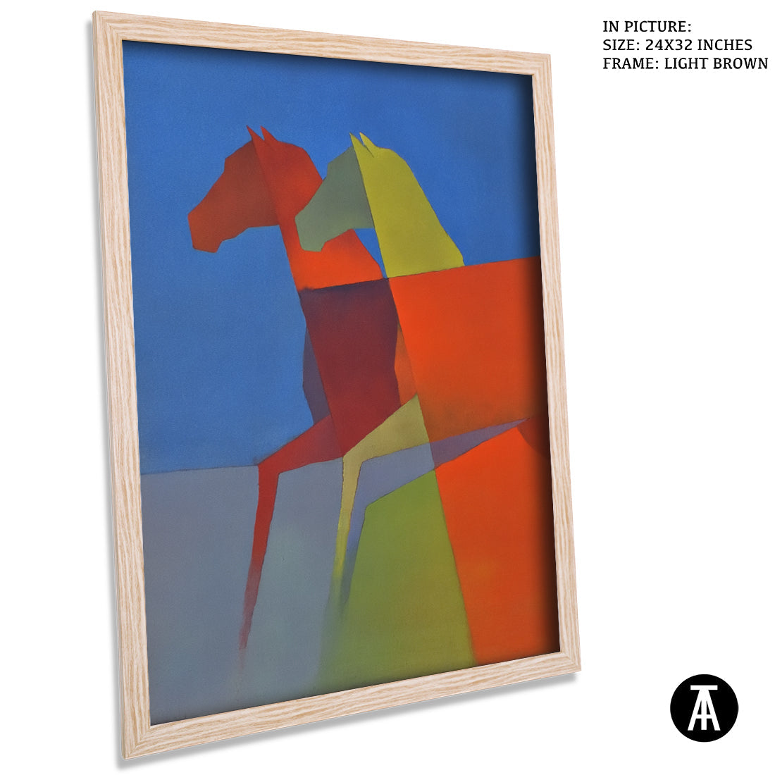 Artwork in Light Brown Frame