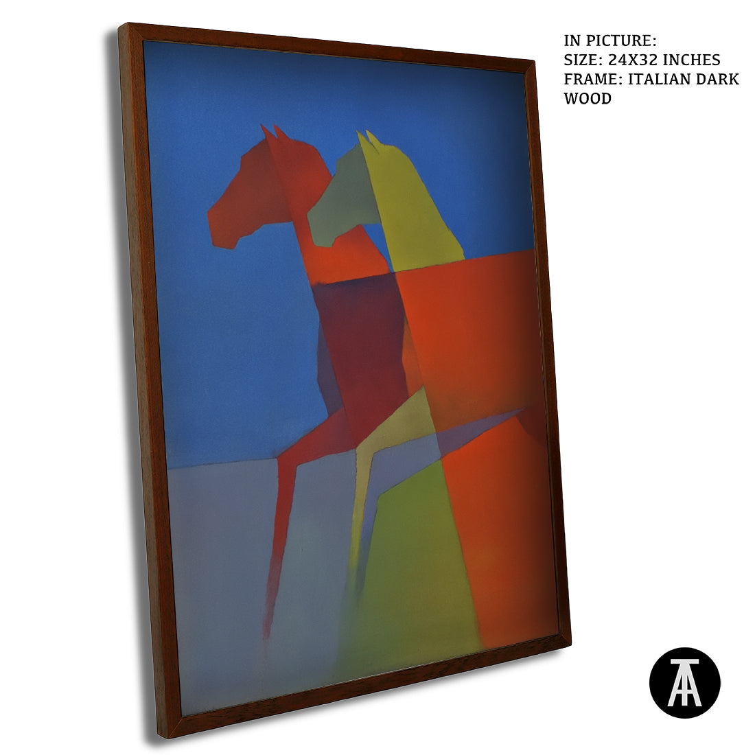 Artwork in Dark Wood Frame