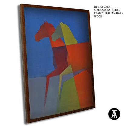 Artwork in Dark Wood Frame