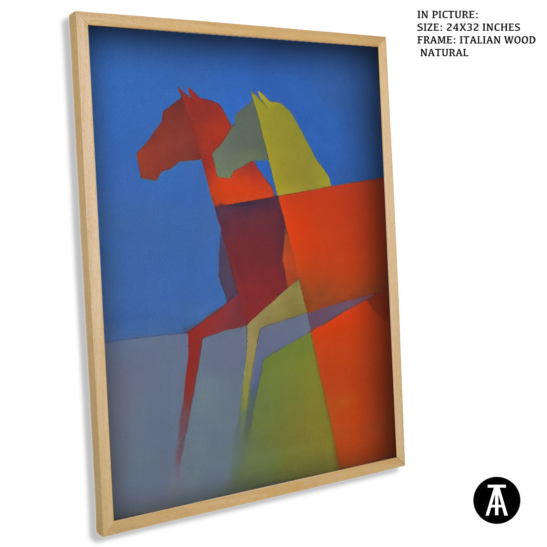 Artwork in Natural Wood Frame