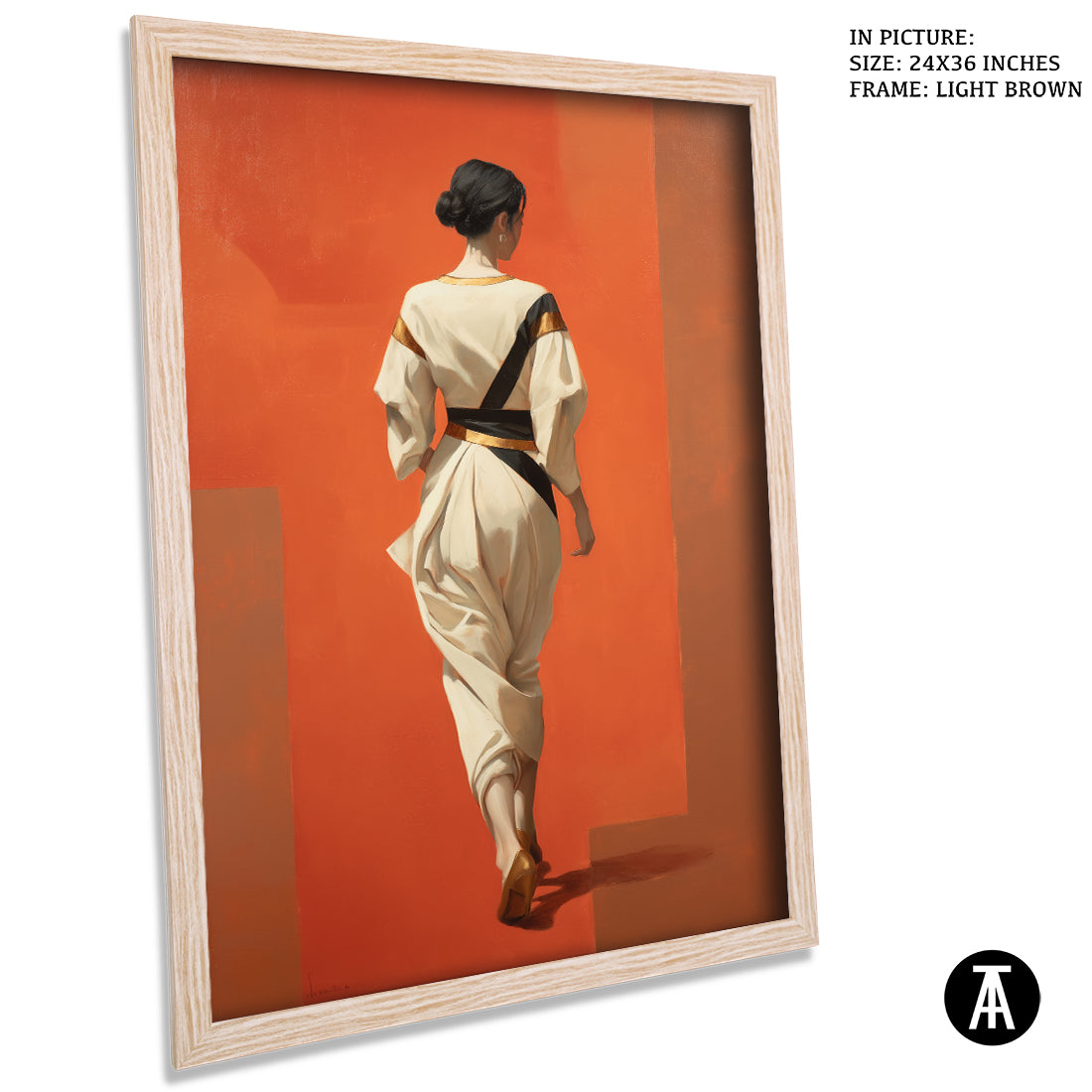 Sample Artwork in Light Brown Frame
