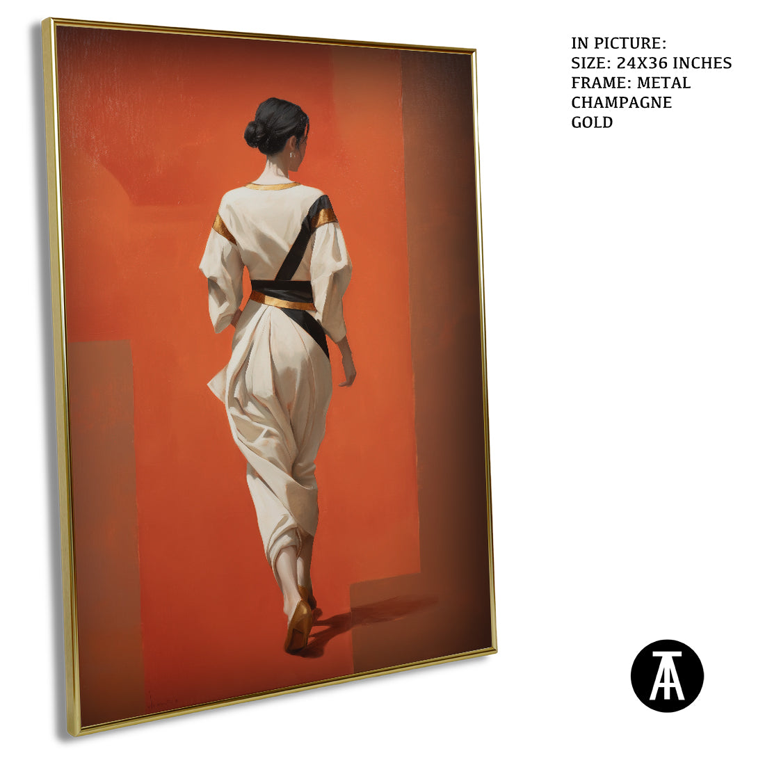 Sample Artwork in Champagne gold Metal Frame