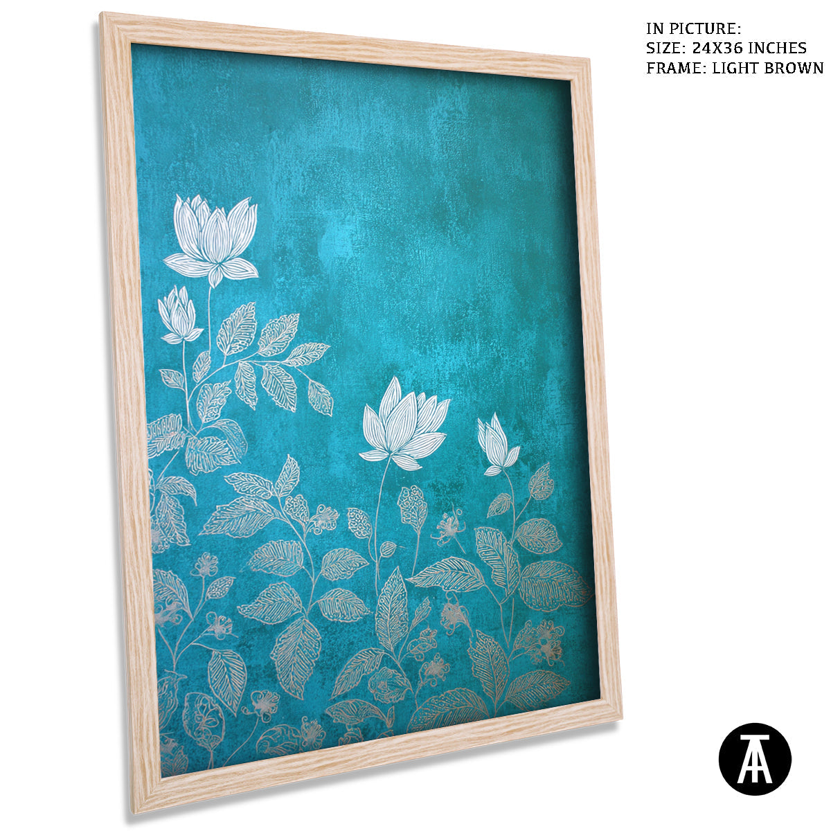 Artwork in Light Brown Frame