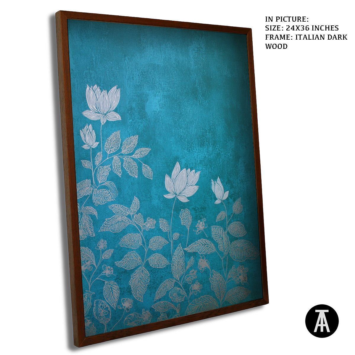 Artwork in Dark Wood Frame