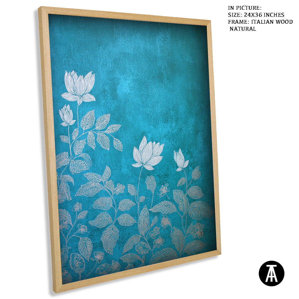 Artwork in Natural Wood Frame