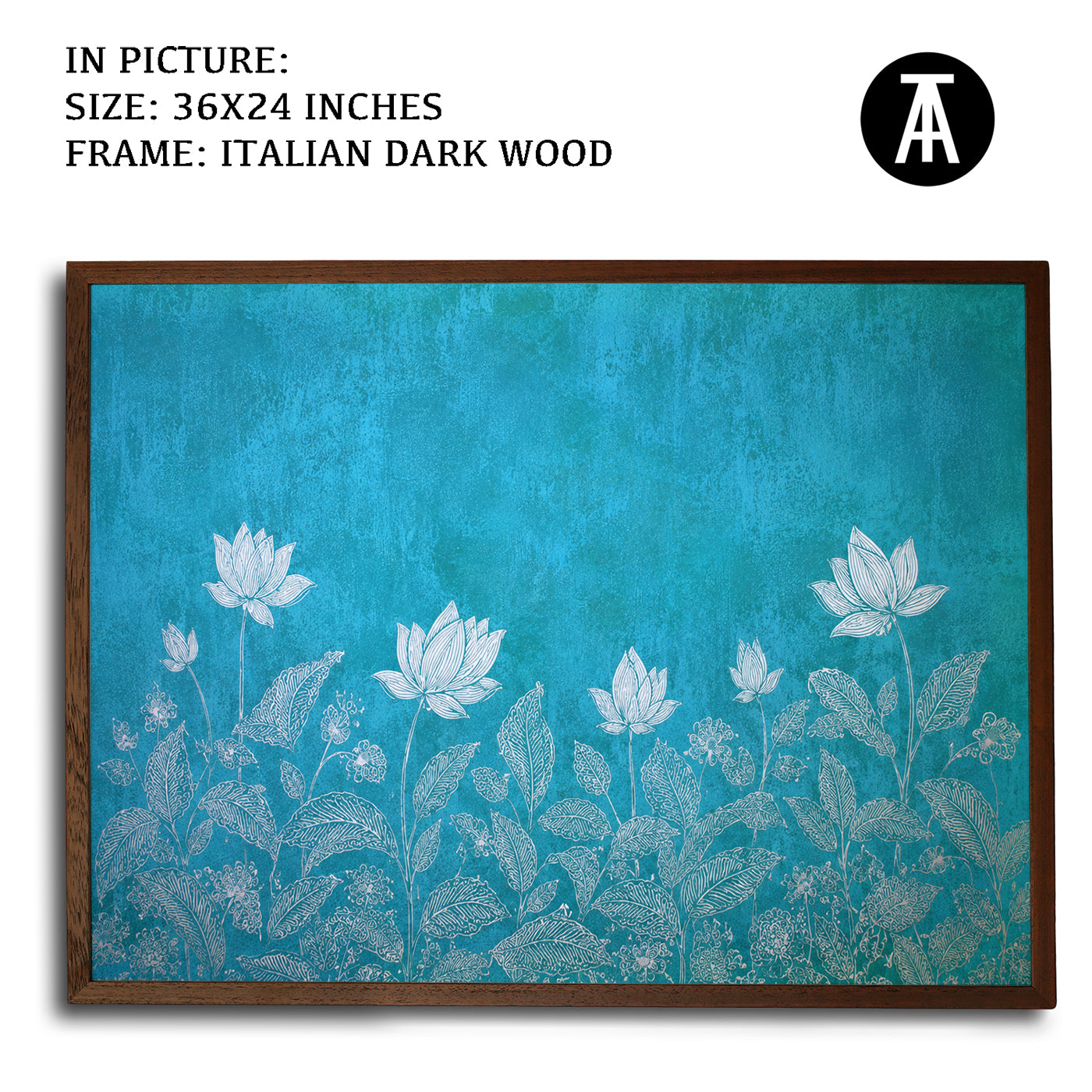 Artwork in Dark Wood Frame