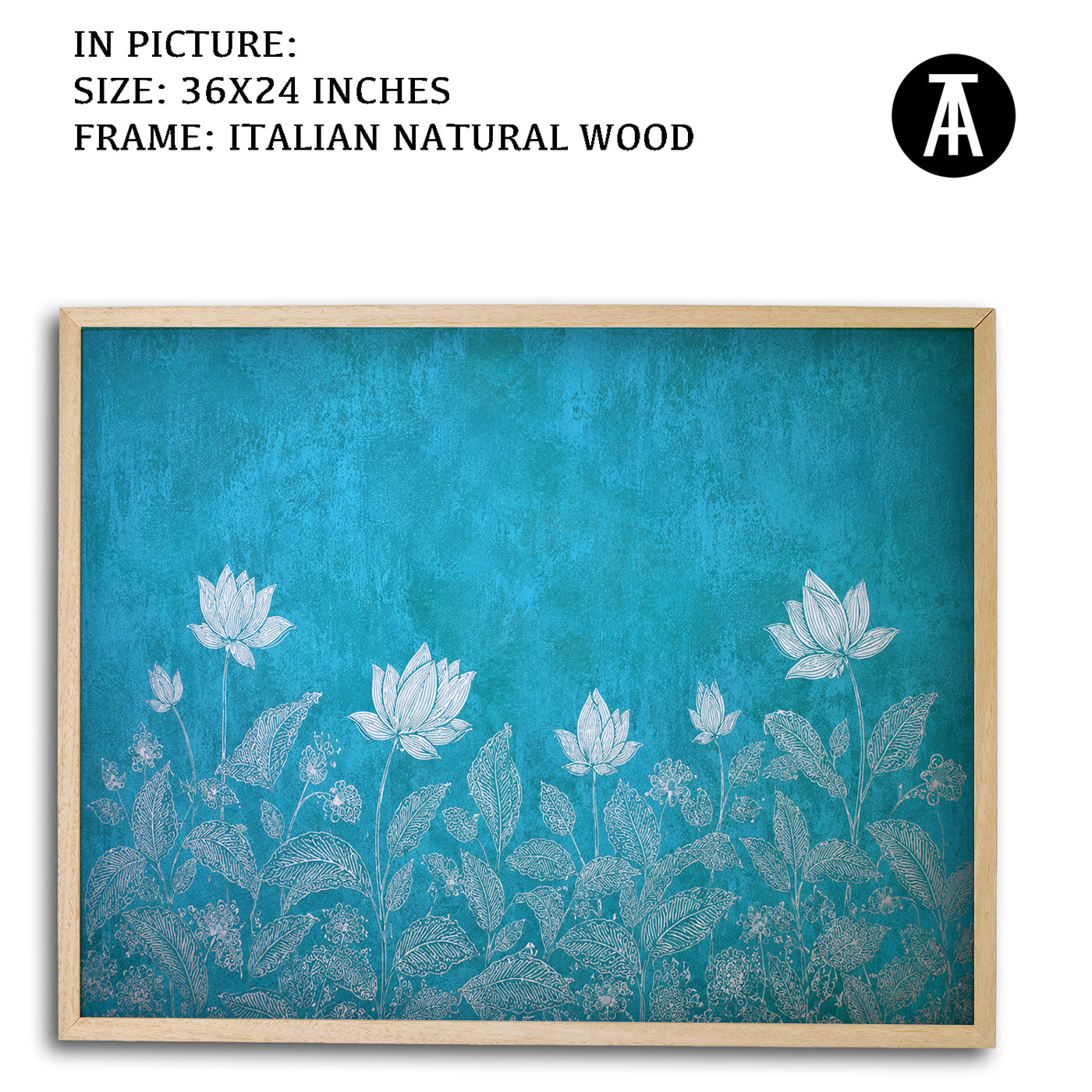Artwork in Natural Wood Frame