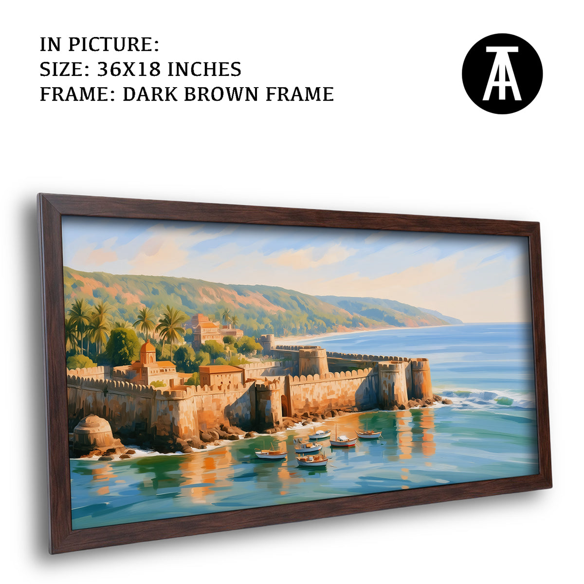 Artwork in Dark Brown Frame