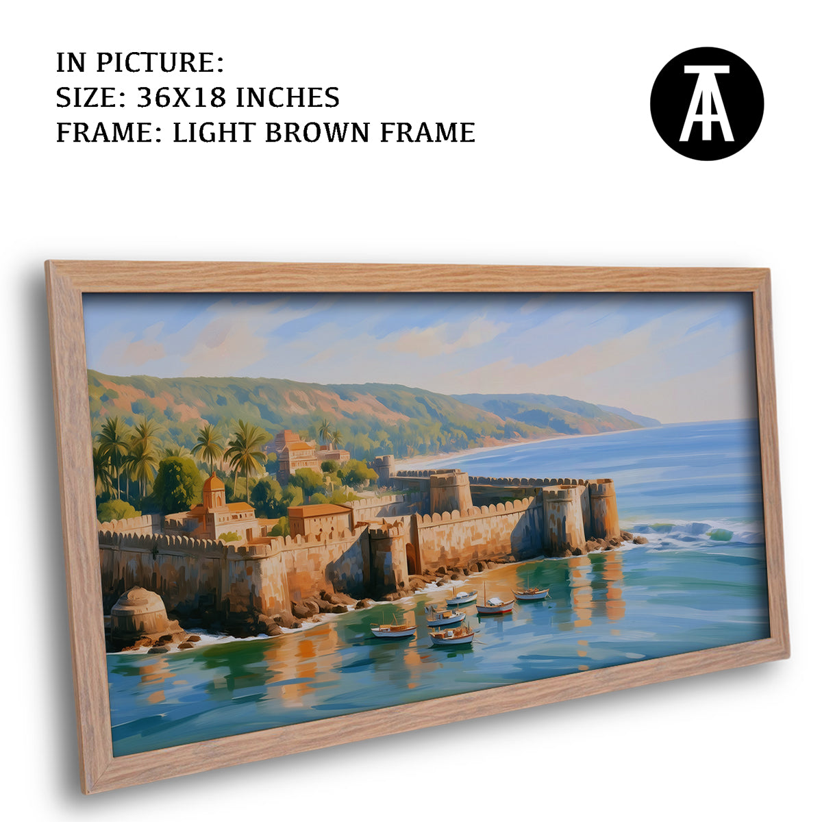 Artwork in Light Brown Frame