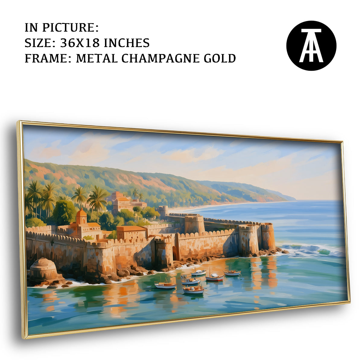 Artwork in Metal Champagne Gold Frame