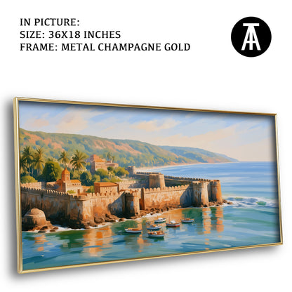 Artwork in Metal Champagne Gold Frame