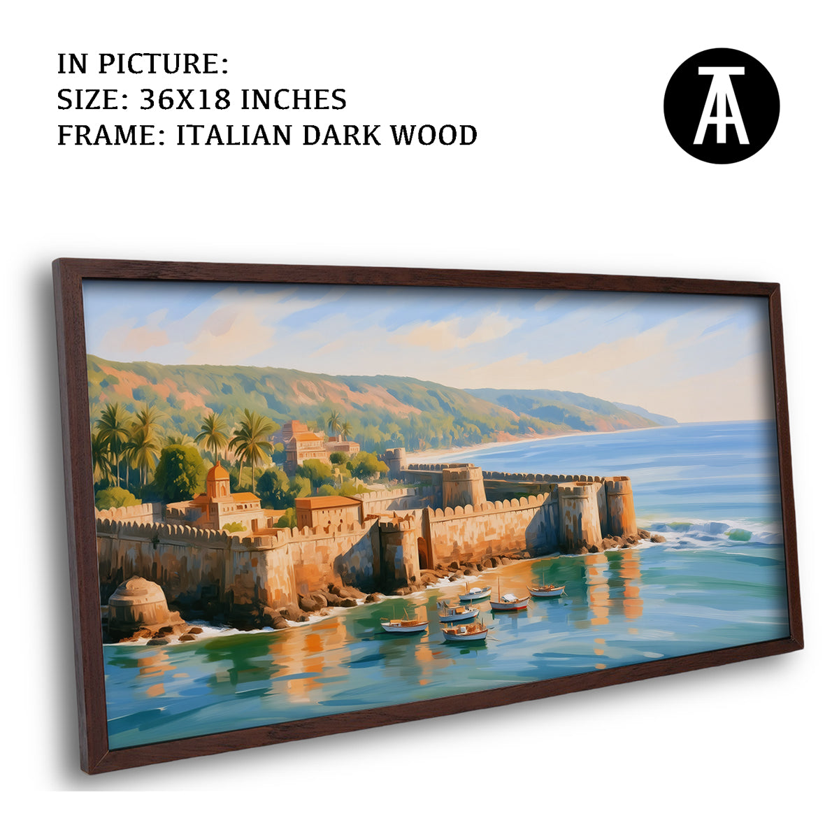 Artwork in Dark Wood Frame