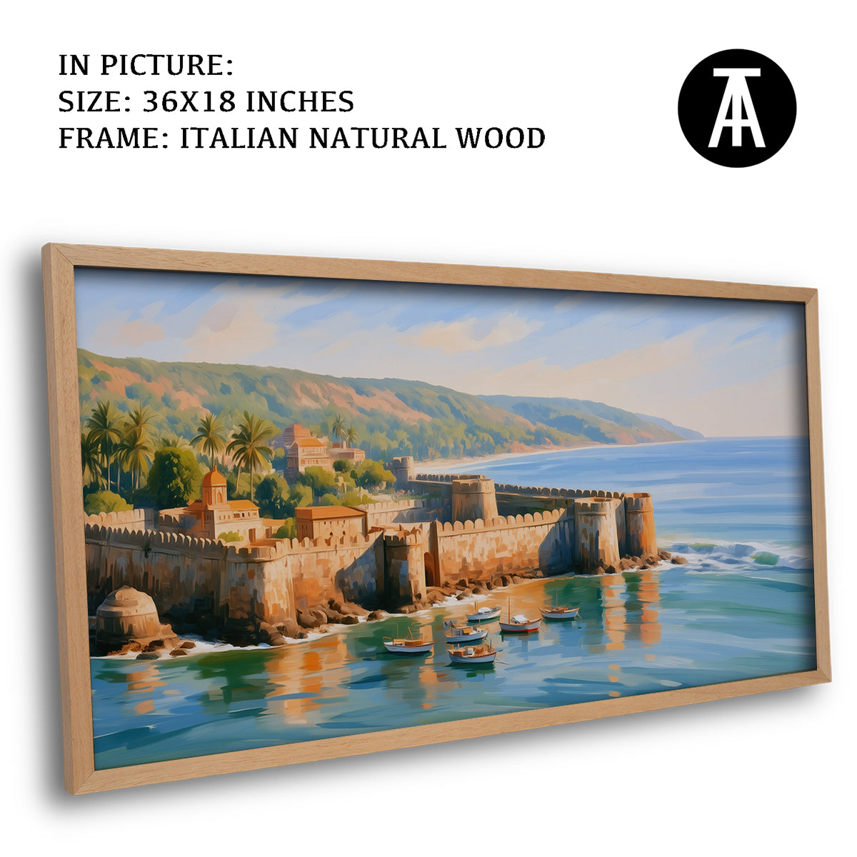 Artwork in Natural Wood Frame