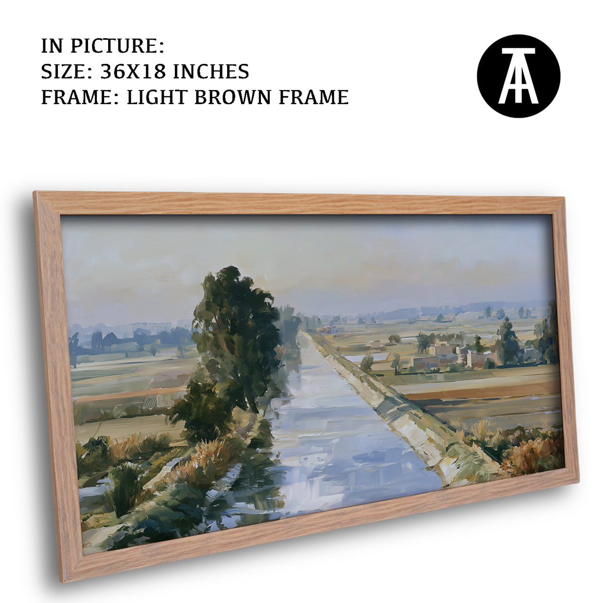 Artwork in Light Brown Frame