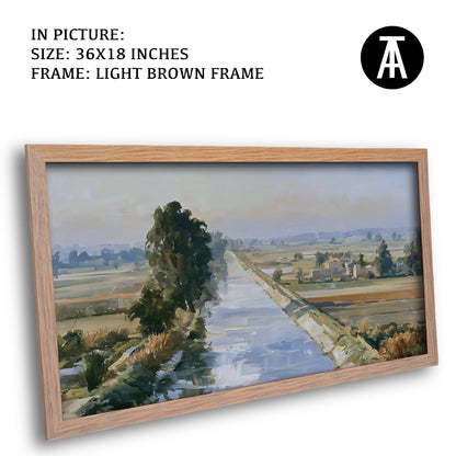 Artwork in Light Brown Frame