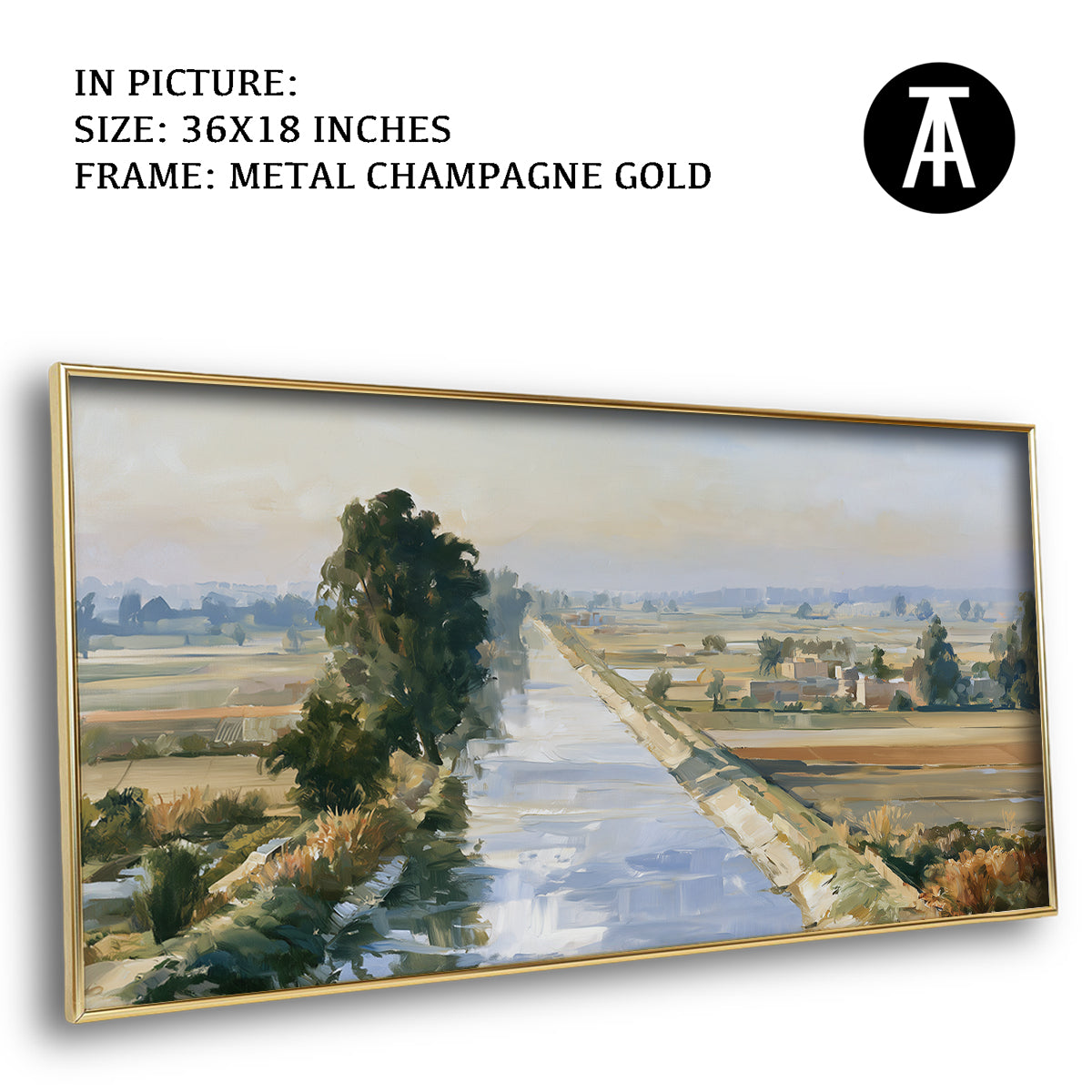 Artwork in Metal Champagne Gold Frame