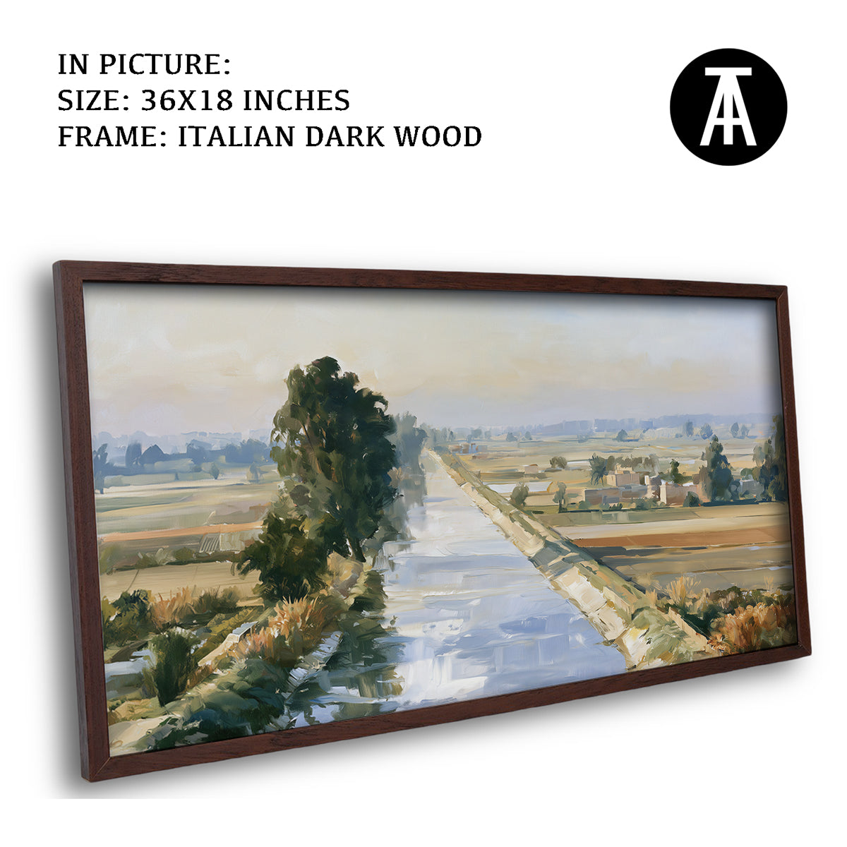 Artwork in Dark Wood Frame