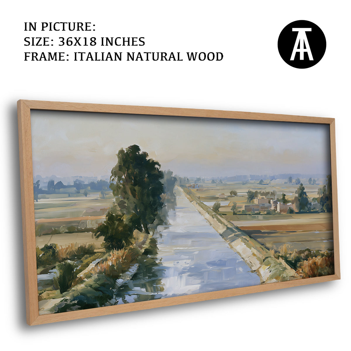 Artwork in Natural Wood Frame