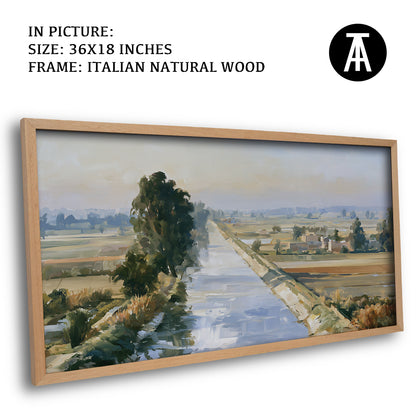 Artwork in Natural Wood Frame
