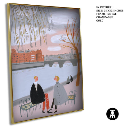 Artwork in Metal Champagne Gold Frame