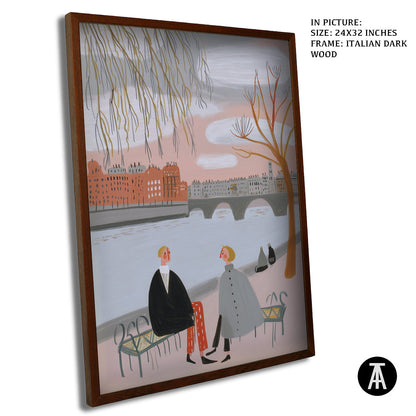 Artwork in Dark Wood Frame