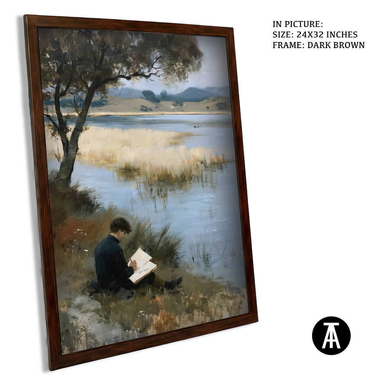 Artwork in Dark Brown Frame