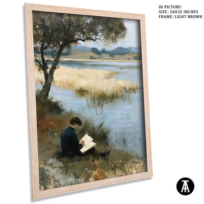 Artwork in Light Brown Frame