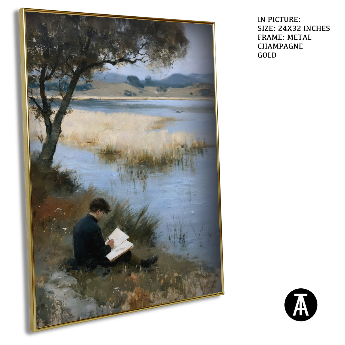 Artwork in Metal Champagne Gold Frame