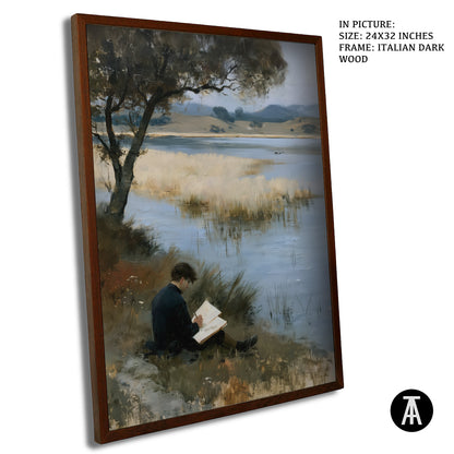 Artwork in Dark Wood Frame