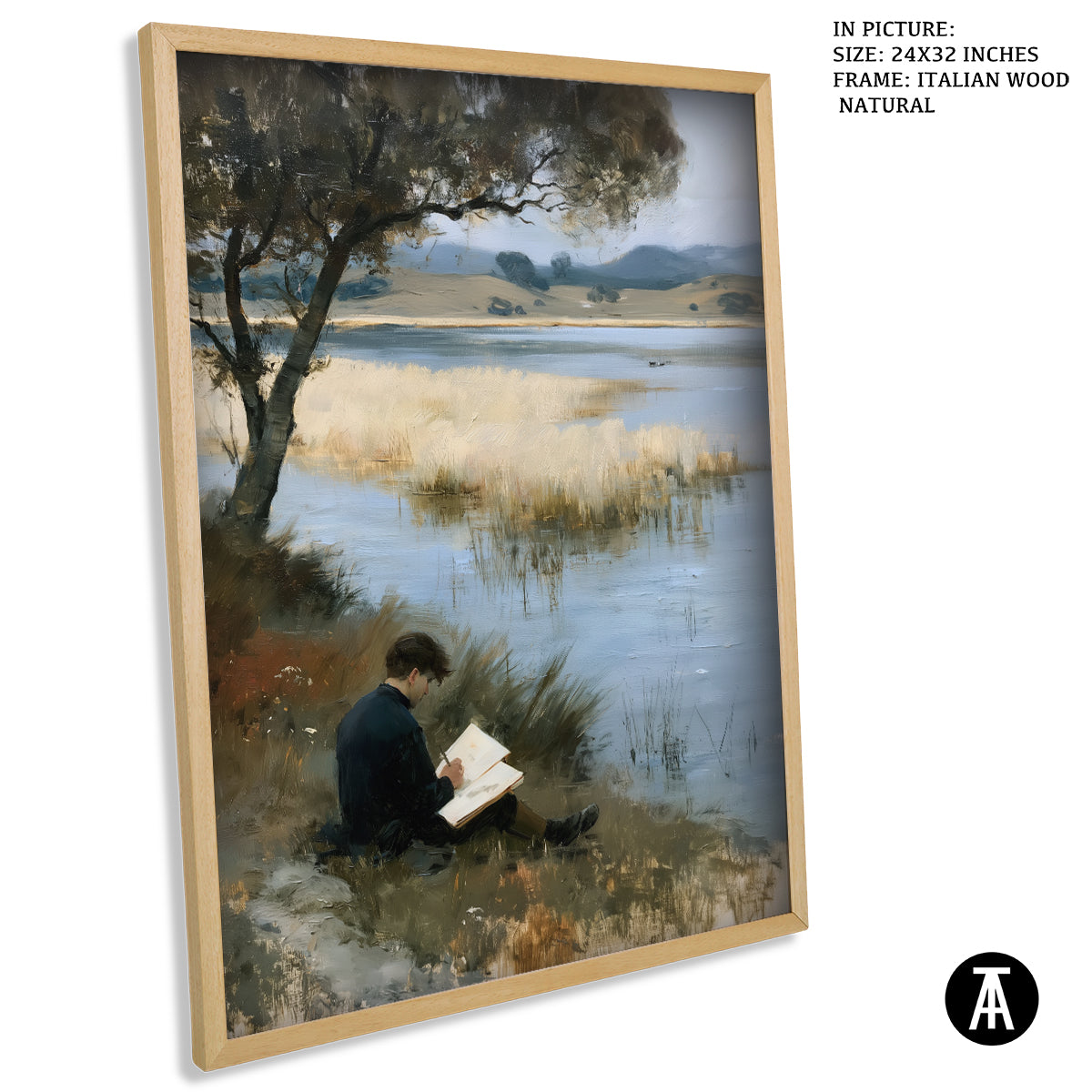 Artwork in Natural Wood Frame