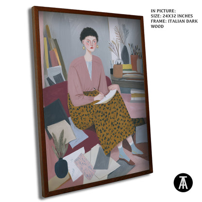 Artwork in Dark Wood Frame