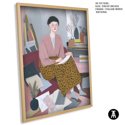 Artwork in Natural Wood Frame