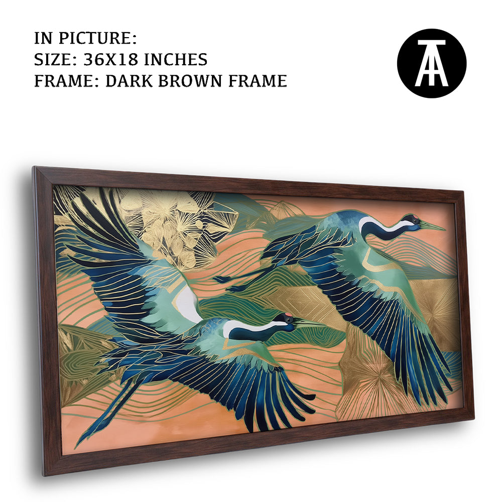 Artwork in Dark Brown Frame
