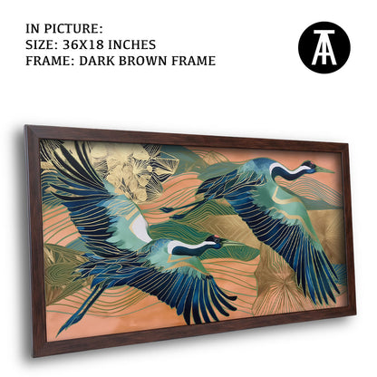 Artwork in Dark Brown Frame