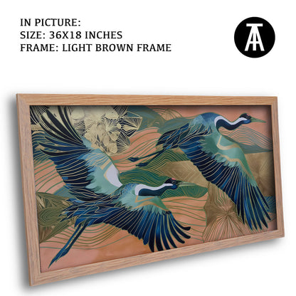 Artwork in Light Brown Frame