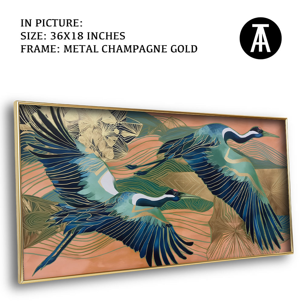 Artwork in Metal Champagne Gold Frame