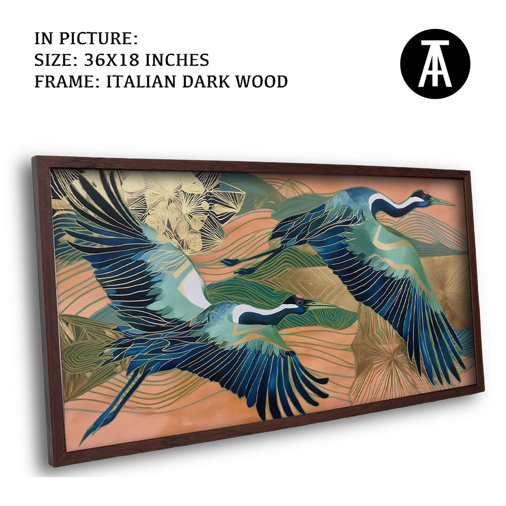 Artwork in Dark Wood Frame