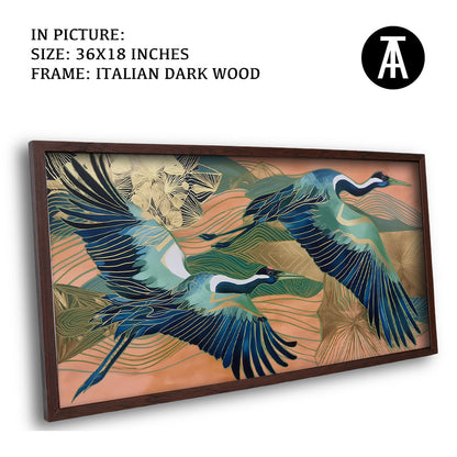 Artwork in Dark Wood Frame