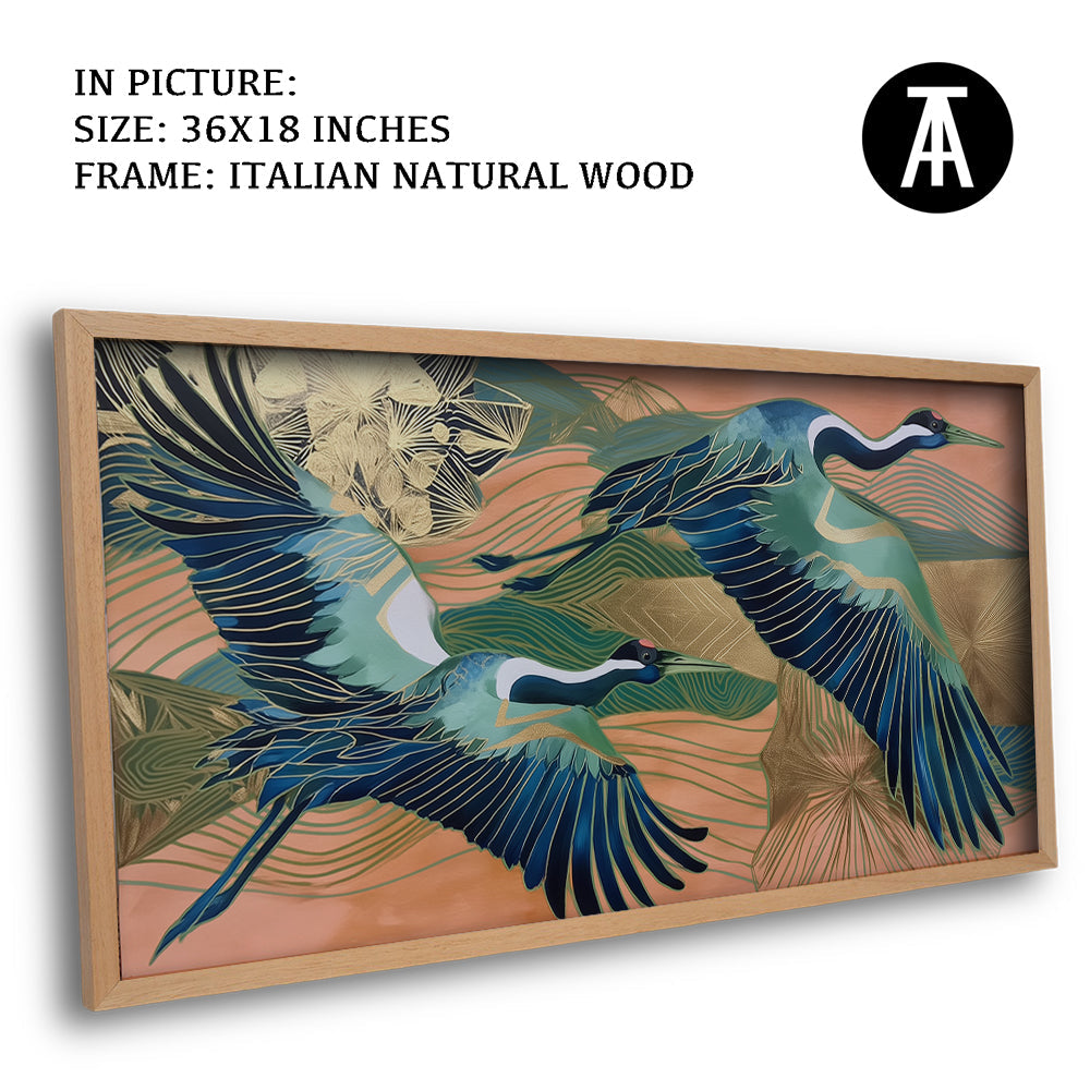 Artwork in Natural Wood Frame