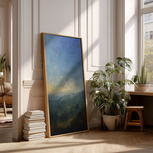 Panoramic Indian Painting in a Lifestyle Setting