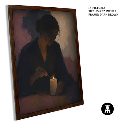 Artwork in Dark Brown Frame