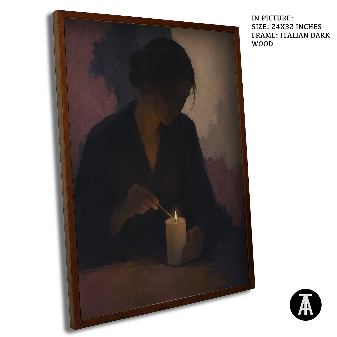 Artwork in Dark Wood Frame