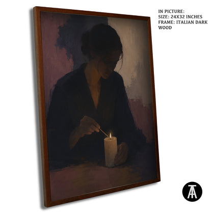 Artwork in Dark Wood Frame