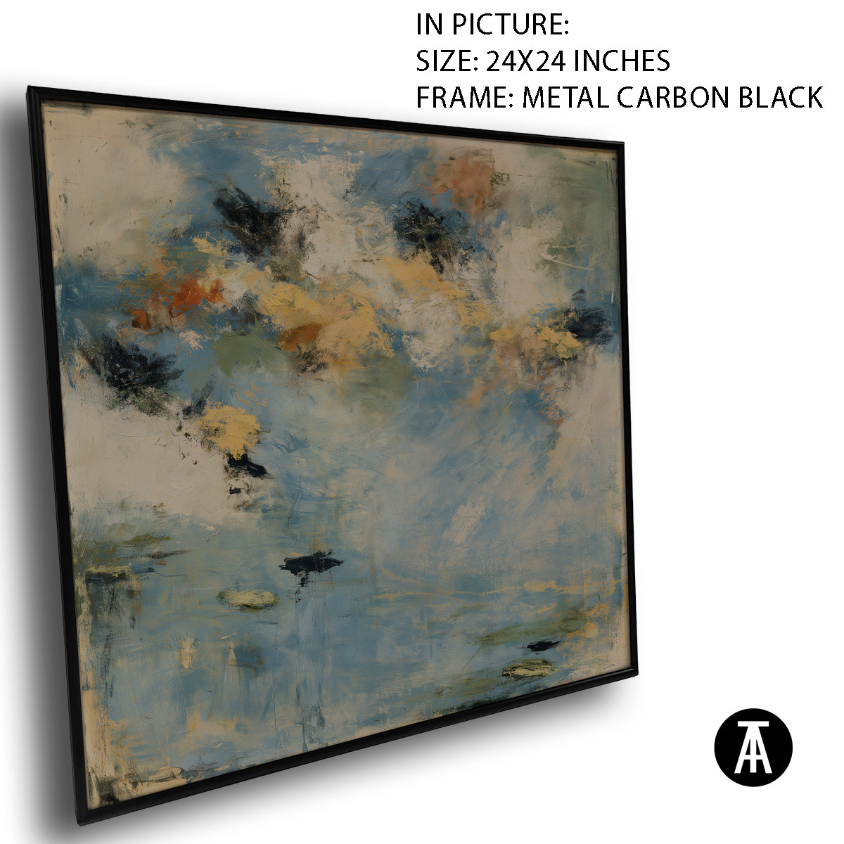 Artwork in Carbon Black Metal Frame