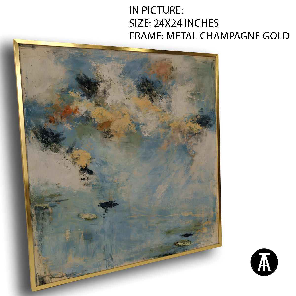 Artwork in Metal Champagne Gold Frame